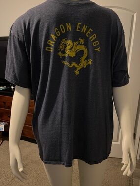 Dragon Energy Graphic Tee in Navy with Yellow Logo
